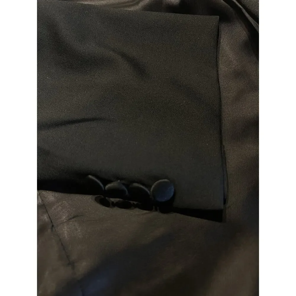 Vintage Ermenegildo Zegna Tuxedo Jacket 42R Black Formal Designer - Picture 11 of 16